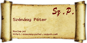 Szénásy Péter névjegykártya