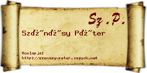 Szénásy Péter névjegykártya